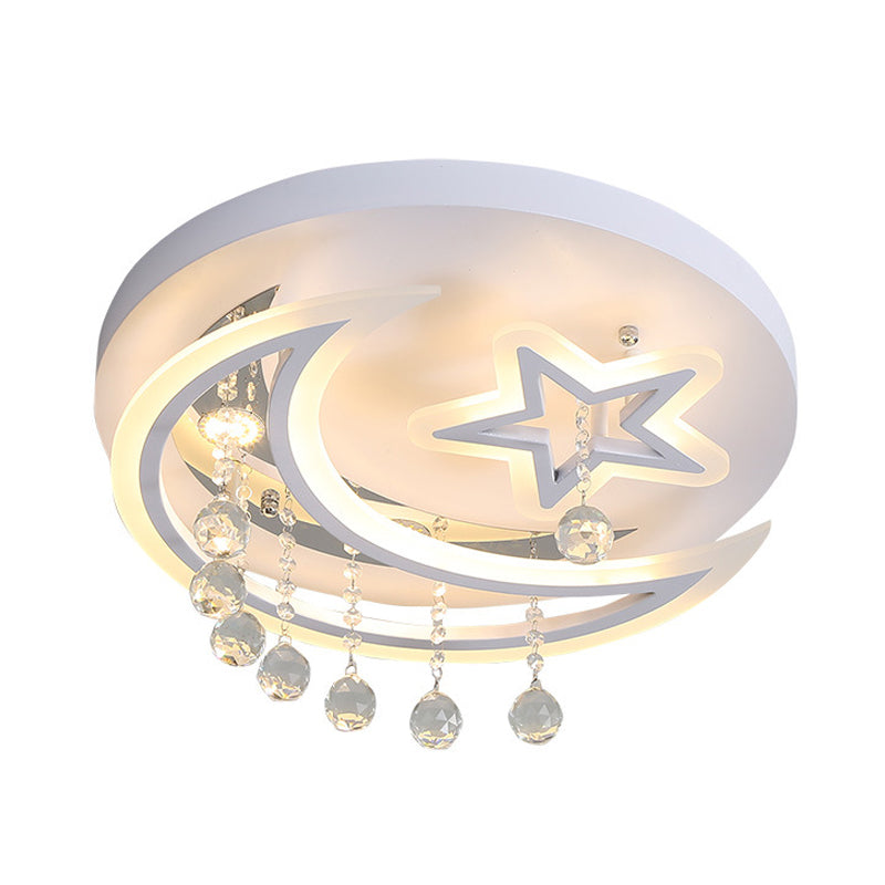 Modern Starry Led Ceiling Light In Warm/White For Bedroom- 16/19.5 Diameter