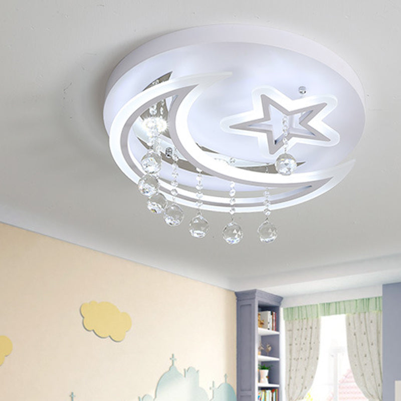 Modern Starry Led Ceiling Light In Warm/White For Bedroom- 16/19.5 Diameter White / 16