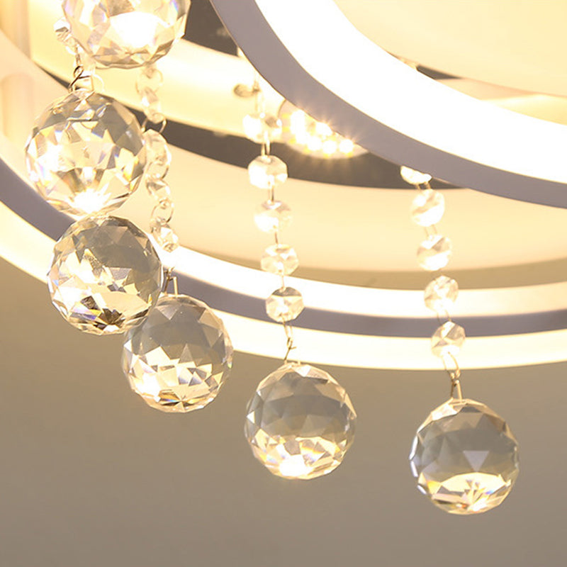 Modern Starry Led Ceiling Light In Warm/White For Bedroom - 16’/19.5’ Diameter