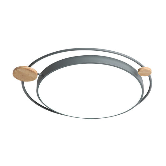 Modernist Round Ceiling Mounted Led Flush Light In Gray/White - Acrylic Multiple Sizes Natural/3