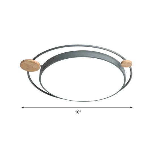 Modernist Round Ceiling Mounted Led Flush Light In Gray/White - Acrylic Multiple Sizes Natural/3