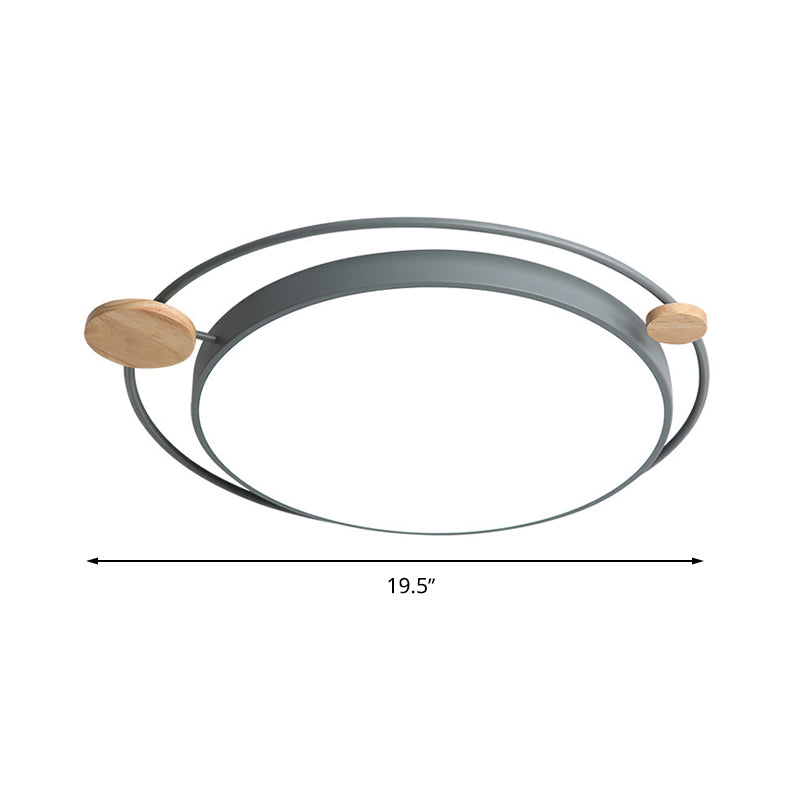 Modernist Round Ceiling Mounted Led Flush Light In Gray/White - Acrylic Multiple Sizes Natural/3