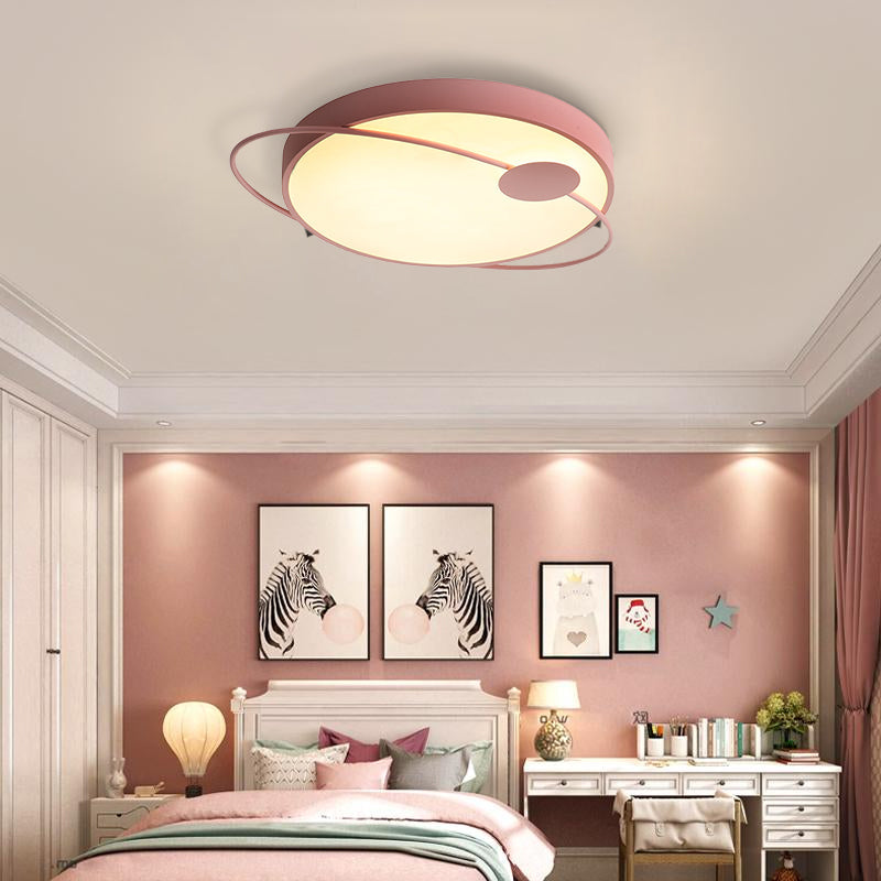Nordic Style Acrylic Led Flush Ceiling Light Fixture: 18’/21.5’/25.5’ Diameter Round Shape