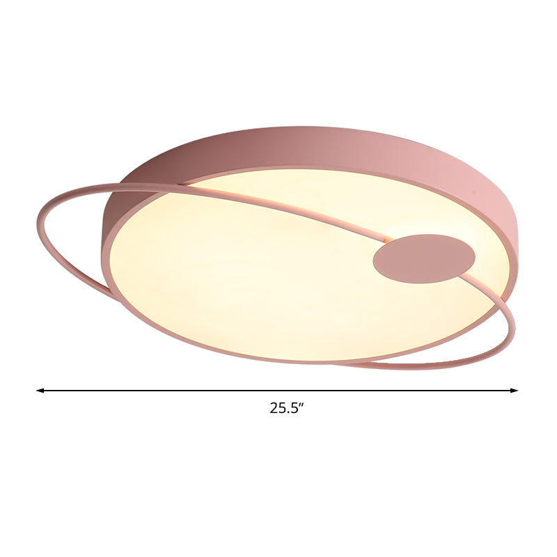 Nordic Style Acrylic Led Flush Ceiling Light Fixture: 18’/21.5’/25.5’ Diameter Round Shape