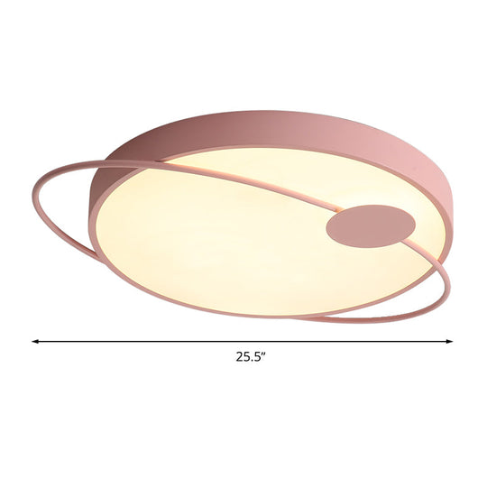 Nordic Style Acrylic Led Flush Ceiling Light Fixture: 18’/21.5’/25.5’ Diameter Round Shape