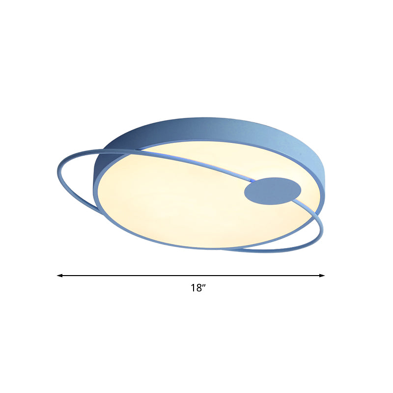 Nordic Style Acrylic Led Flush Ceiling Light Fixture: 18’/21.5’/25.5’ Diameter Round Shape