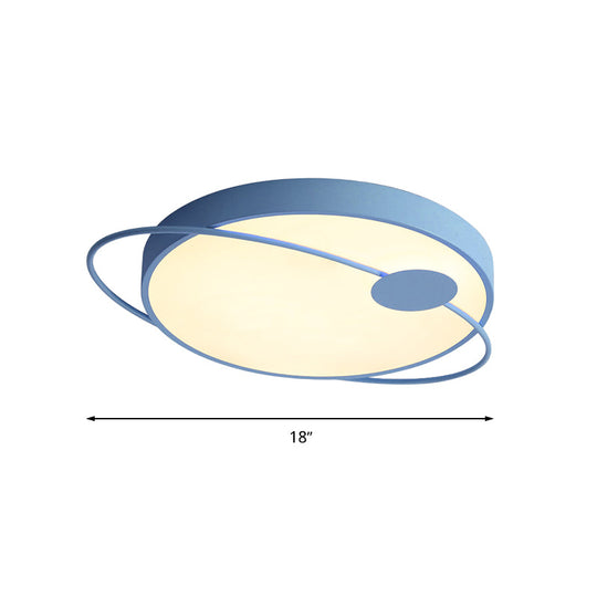 Nordic Style Acrylic Led Flush Ceiling Light Fixture: 18’/21.5’/25.5’ Diameter Round Shape