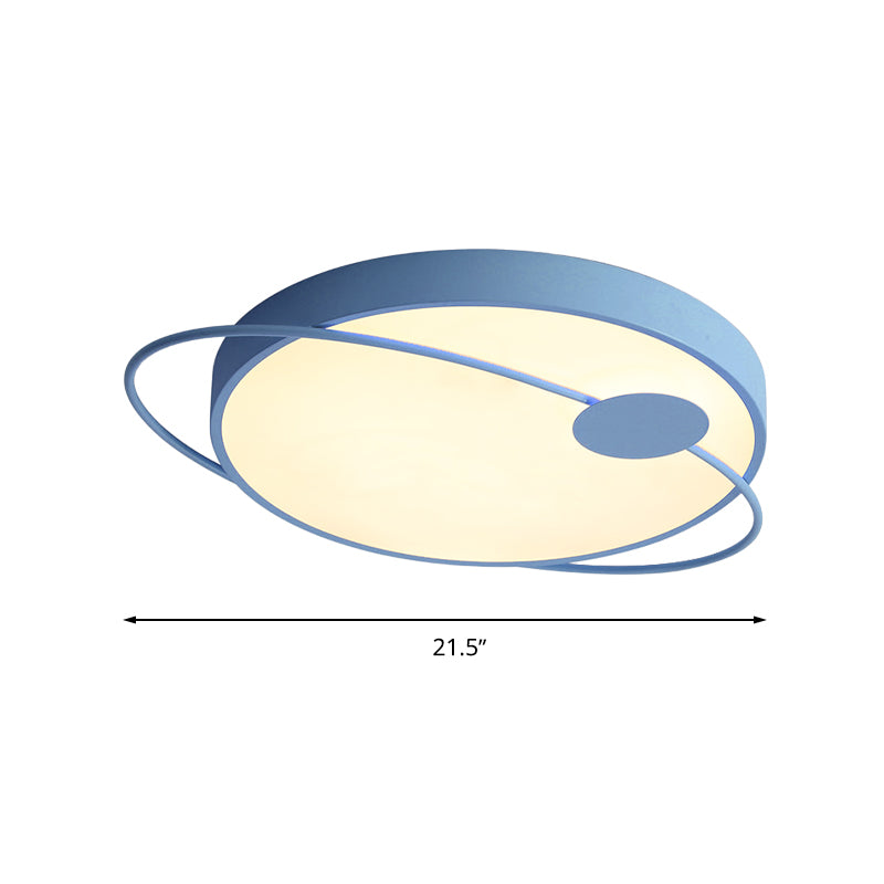 Nordic Style Acrylic Led Flush Ceiling Light Fixture: 18’/21.5’/25.5’ Diameter Round Shape