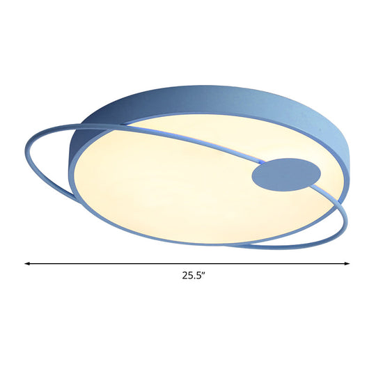 Nordic Style Acrylic Led Flush Ceiling Light Fixture: 18’/21.5’/25.5’ Diameter Round Shape
