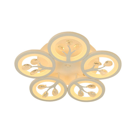 Sputnik Living Room Flush Mount Lamp - Simple Acrylic Light Fixture With Multiple Lighting Options