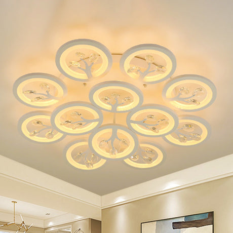 Sputnik Living Room Flush Mount Lamp - Simple Acrylic Light Fixture With Multiple Lighting Options