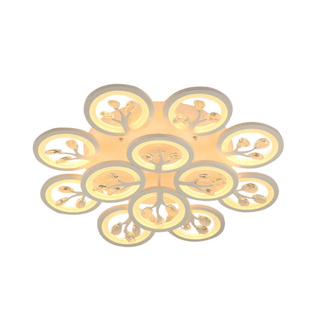 Sputnik Living Room Flush Mount Lamp - Simple Acrylic Light Fixture With Multiple Lighting Options
