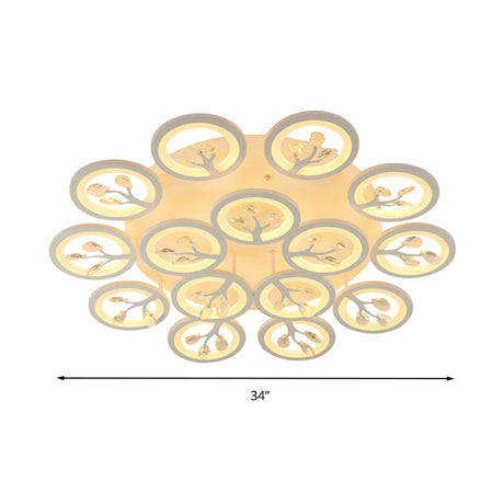 Sputnik Living Room Flush Mount Lamp - Simple Acrylic Light Fixture With Multiple Lighting Options