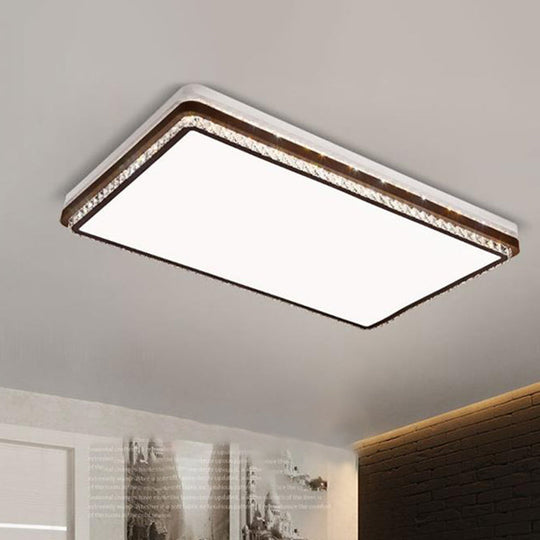 Modern Coffee Led Ceiling Light Fixture For Living Room - Dimmable Remote Control Multiple Shapes &