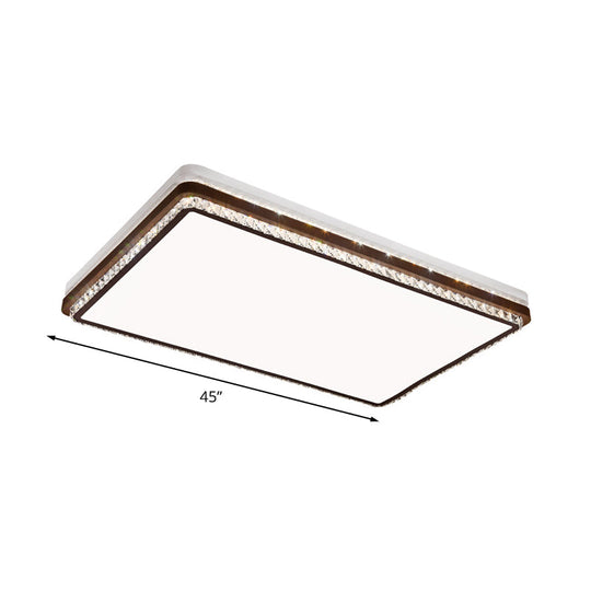 Modern Coffee Led Ceiling Light Fixture For Living Room - Dimmable Remote Control Multiple Shapes &