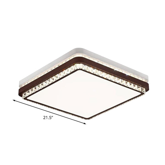 Modern Coffee Led Ceiling Light Fixture For Living Room - Dimmable Remote Control Multiple Shapes &
