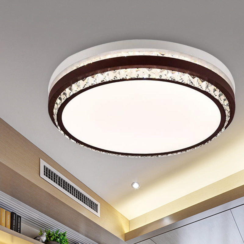 Modern Coffee Led Ceiling Light Fixture For Living Room - Dimmable Remote Control Multiple Shapes &