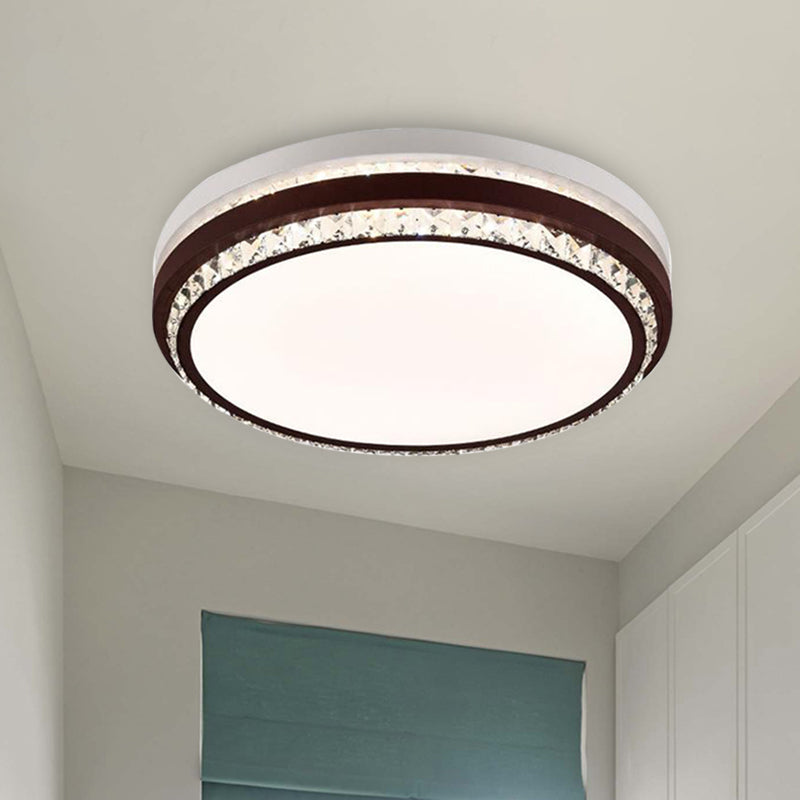 Modern Coffee Led Ceiling Light Fixture For Living Room - Dimmable Remote Control Multiple Shapes &