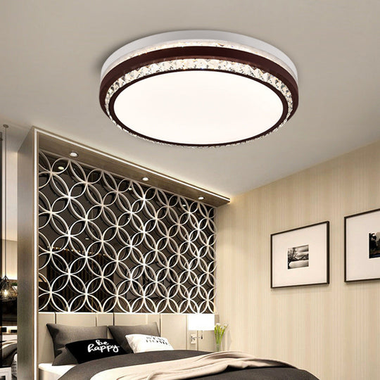 Modern Coffee Led Ceiling Light Fixture For Living Room - Dimmable Remote Control Multiple Shapes &