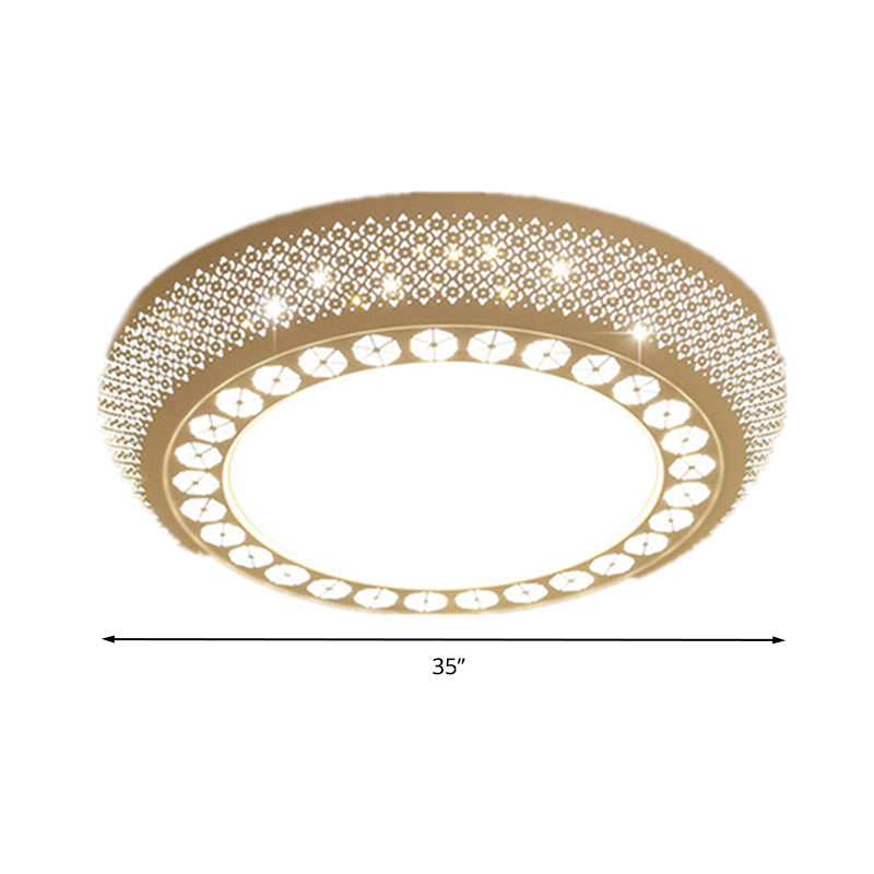 23’/35’ W Flush Mount Led Ceiling Light: Simple Cutout Design Acrylic White Bedroom Lighting In