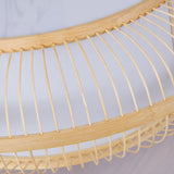 Bamboo Led Flush Mount Lamp For Living Room - Traditional Wood Cylinder/Donut Design