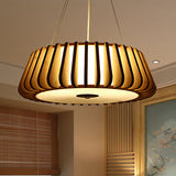 Tapered Suspension Lighting Traditional Wood & Nickel Ceiling Light - 19.5/23.5 Wide 1 Bulb Beige /