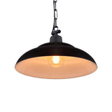 Vintage Style Metallic Hanging Lamp With Chain - Black/Green Bowl Indoor Pendant Light