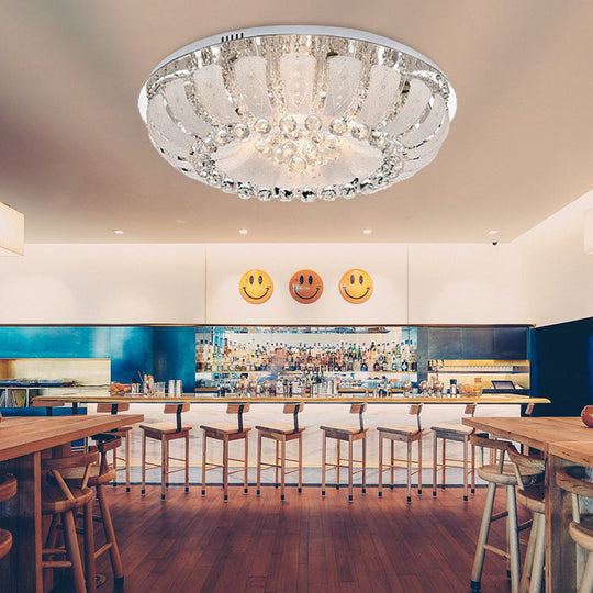 Modern Dome Crystal Ball Flush Light - 19.5/23.5 Wide Led Ceiling Lamp