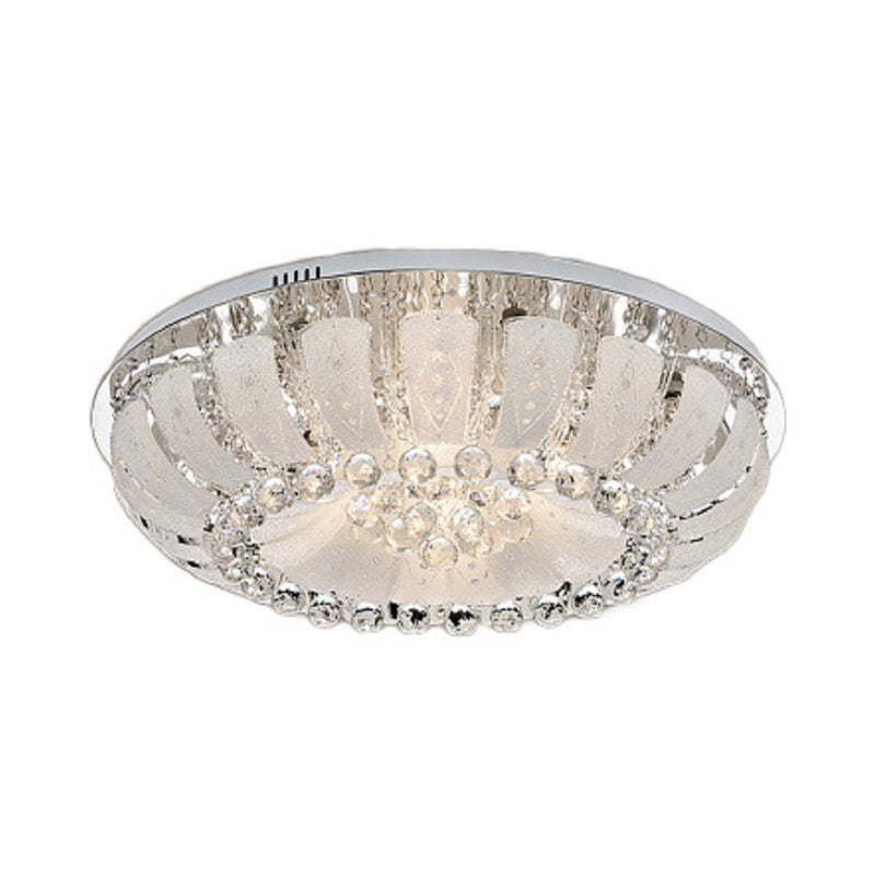 Modern Dome Crystal Ball Flush Light - 19.5’/23.5’ Wide Led Ceiling Lamp