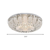 Modern Dome Crystal Ball Flush Light - 19.5/23.5 Wide Led Ceiling Lamp