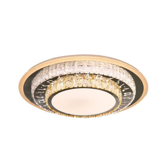 Contemporary Rectangle - Cut Crystal Flush Mount Ceiling Light In White Led