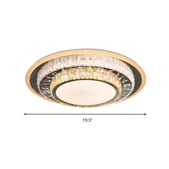 Contemporary Rectangle - Cut Crystal Flush Mount Ceiling Light In White Led