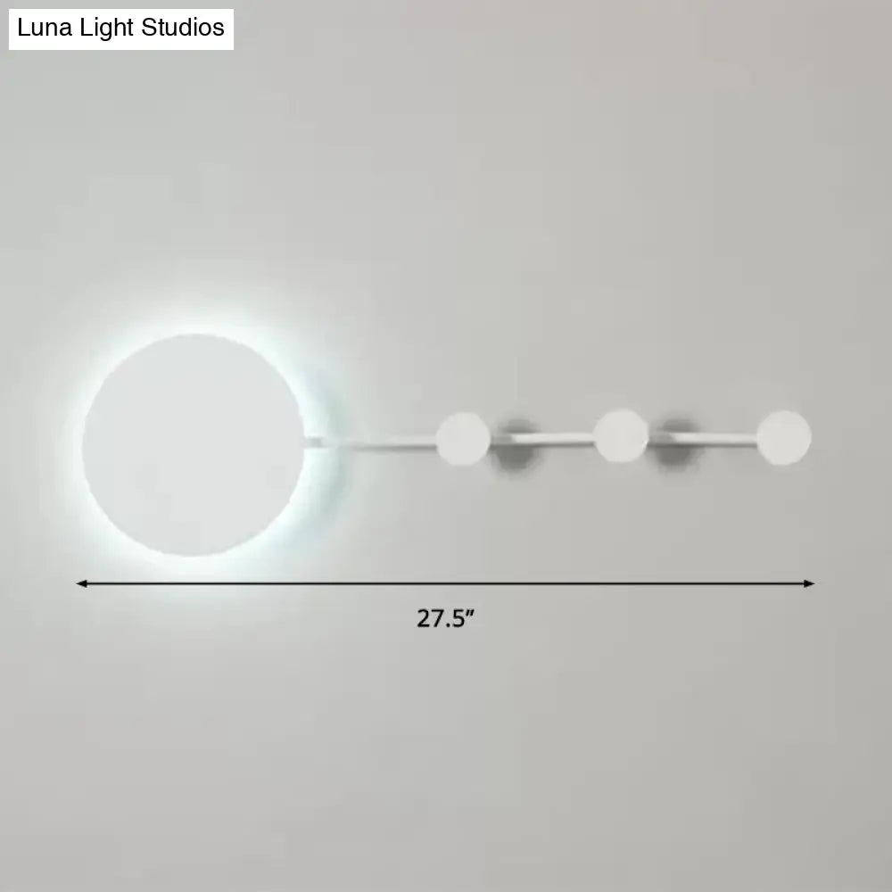 27.5/39 Black/White Round Led Wall Lamp - Simplicity Acrylic Sconce Light Fixture In Warm/White