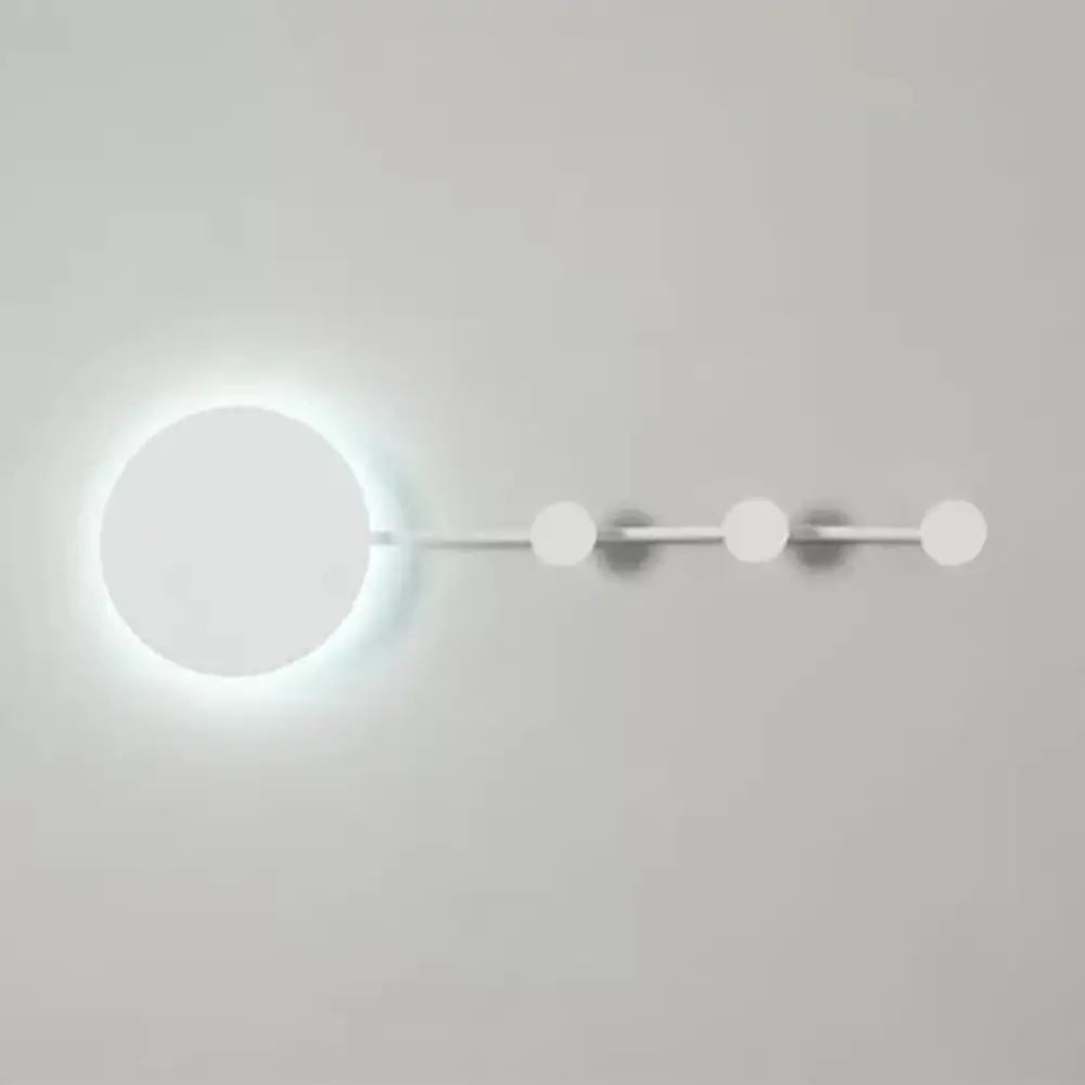 27.5/39 Black/White Round Led Wall Lamp - Simplicity Acrylic Sconce Light Fixture In Warm/White