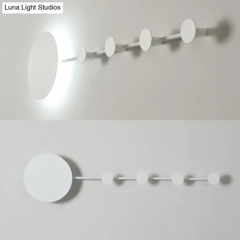 27.5/39 Black/White Round Led Wall Lamp - Simplicity Acrylic Sconce Light Fixture In Warm/White