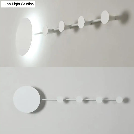 27.5/39 Black/White Round Led Wall Lamp - Simplicity Acrylic Sconce Light Fixture In Warm/White