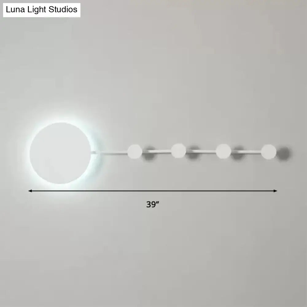 27.5/39 Black/White Round Led Wall Lamp - Simplicity Acrylic Sconce Light Fixture In Warm/White