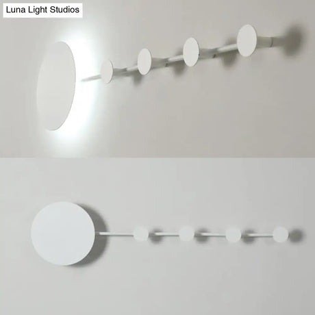 27.5/39 Black/White Round Led Wall Lamp - Simplicity Acrylic Sconce Light Fixture In Warm/White