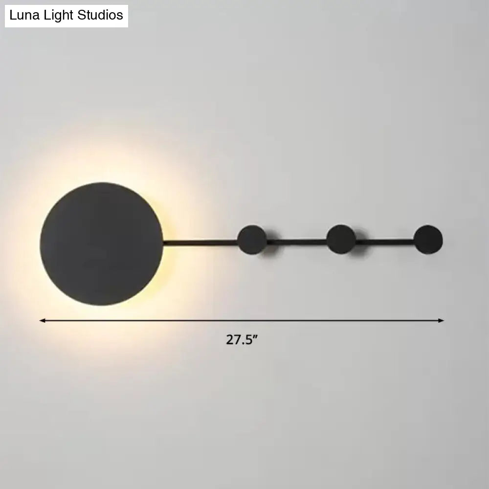 27.5/39 Black/White Round Led Wall Lamp - Simplicity Acrylic Sconce Light Fixture In Warm/White