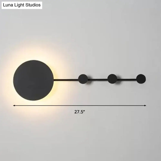 27.5/39 Black/White Round Led Wall Lamp - Simplicity Acrylic Sconce Light Fixture In Warm/White