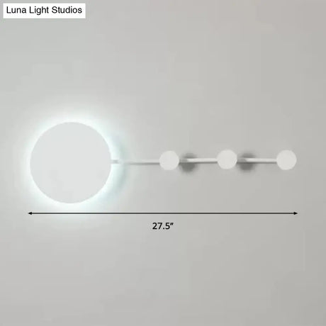 27.5/39 Black/White Round Led Wall Lamp - Simplicity Acrylic Sconce Light Fixture In Warm/White