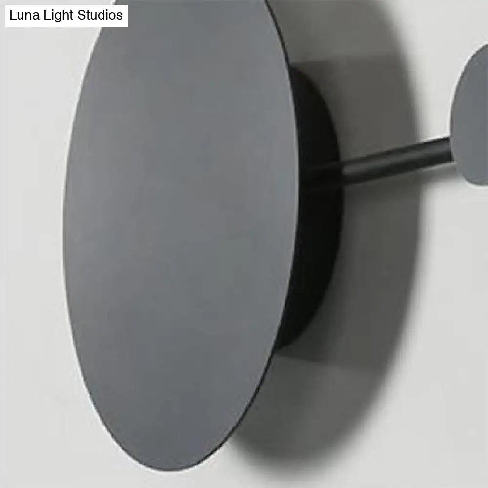 27.5/39 Black/White Round Led Wall Lamp - Simplicity Acrylic Sconce Light Fixture In Warm/White