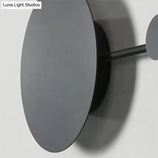 27.5/39 Black/White Round Led Wall Lamp - Simplicity Acrylic Sconce Light Fixture In Warm/White
