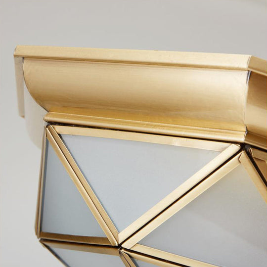 Prism Restaurant Flush Mount Light With Colonial Blown Opal Glass - 14’/18’ Sizes 3/4 Bulbs