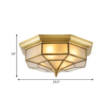 Colonial Brass Ceiling Light With Prismatic Milky Glass - 4/6 Bulbs Ideal For Living Rooms 17 Or