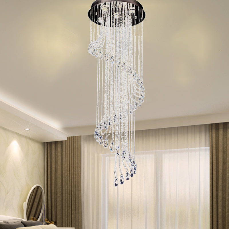 Modern Stainless - Steel Flush Mount Ceiling Light Fixture With 5 Bulbs