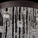 Modern Stainless-Steel Flush Mount Ceiling Light Fixture With 5 Bulbs