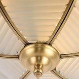 Brass Colonial Beveled Flush Mount Ceiling Light With Opaline Glass - Ideal For Bedroom 4 Bulbs
