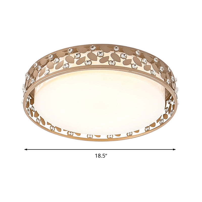 Modern Cylindrical Crystal Led Ceiling Light With Remote Dimming And Color Changing - Perfect For