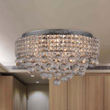 Cascading Crystal Ball Ceiling Light Fixture With 9 Lights In Modern Nickel Finish